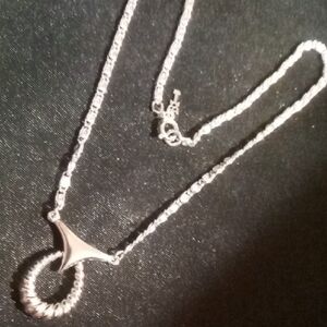 Trifari Crown Designer Collar Pendant Silver Necklace